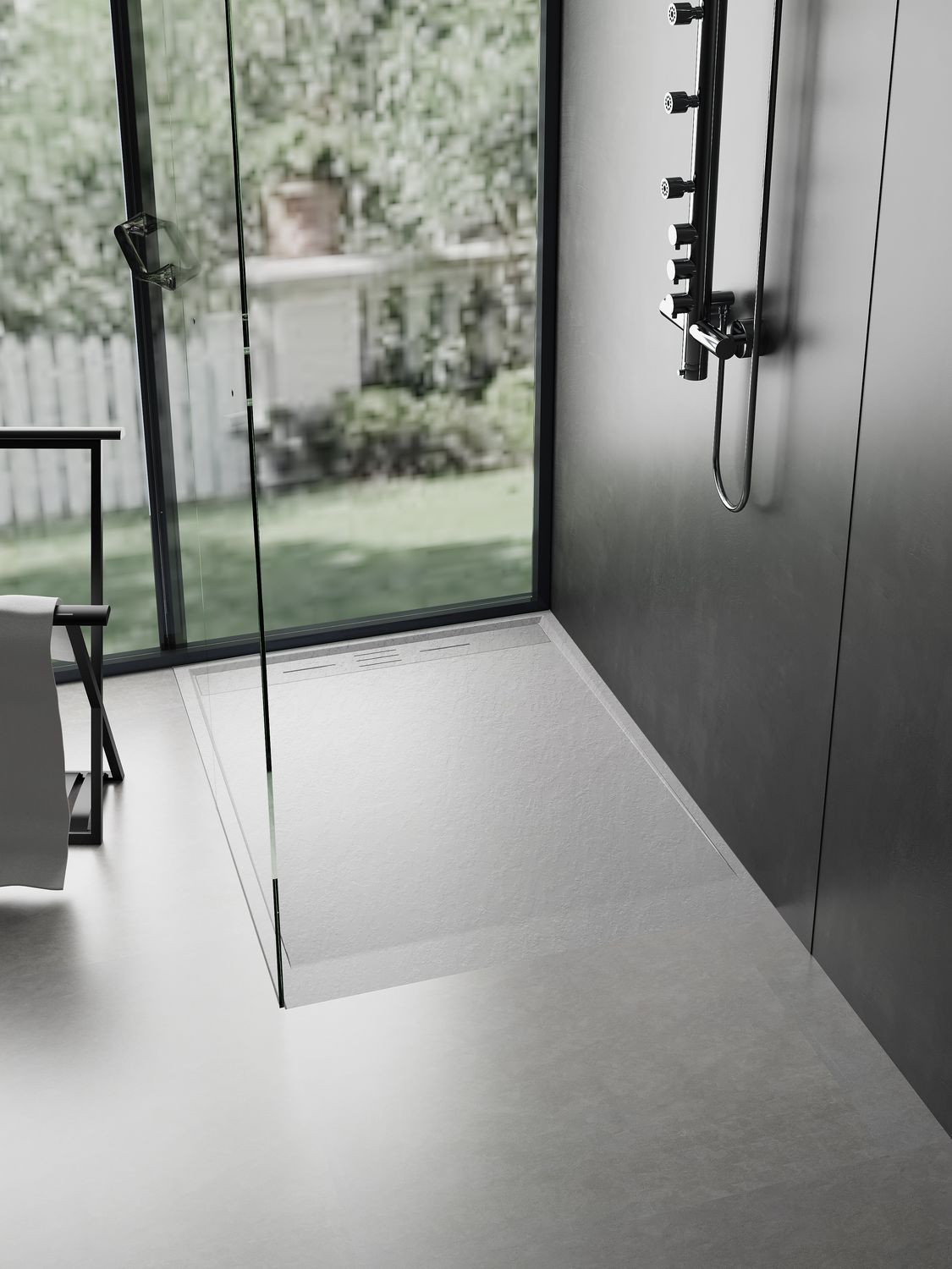 RECEVEUR DE DOUCHE MAUNA ROCK WHITE 80X80CM SMC STONE EFFECT