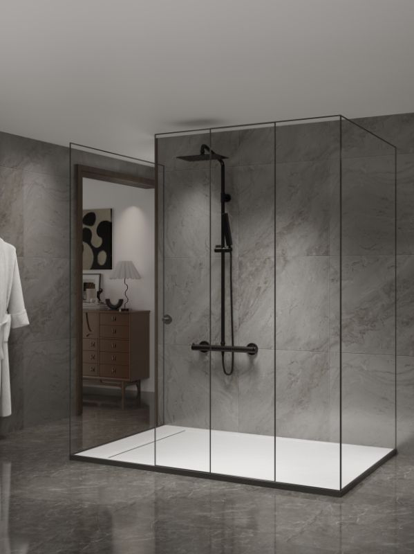 RECEVEUR DE DOUCHE MERAPI ROCK WHITE 80X140CM SMC STONE EFFECT