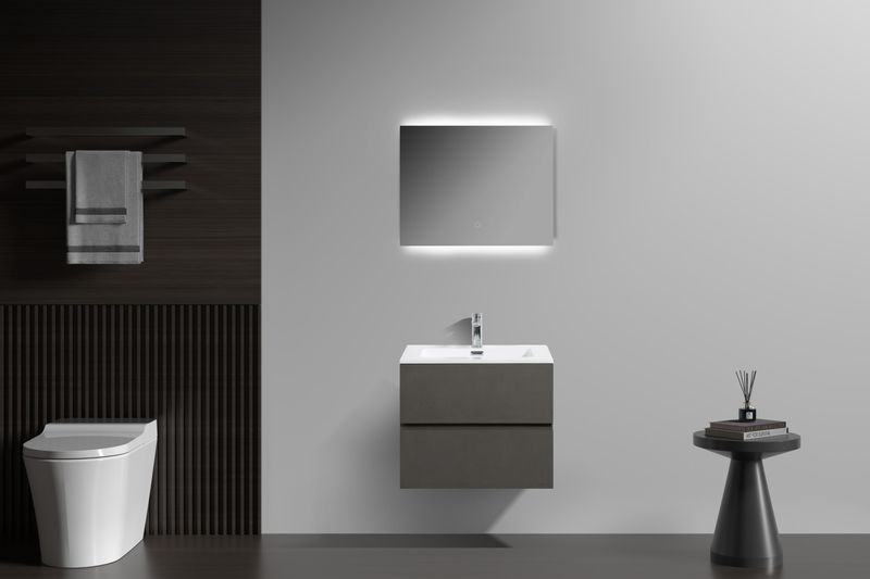 MEUBLE SALLE DE BAIN NEW ELITE ANGELA 600 CIMENT SLATE ASH