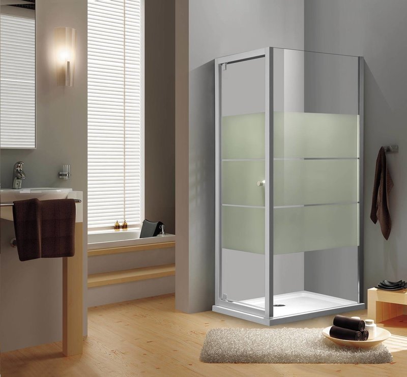 COIN DE DOUCHE PORTE PIVOTANTE 6MM AQUAPLUS (04-90 + 05-80) 800X900X2000MM