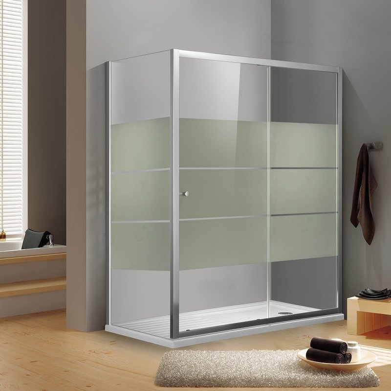 COIN DE DOUCHE PORTE  COULISSANTE MAT 6MM AQUAPLUS (03-14 + 05-80) 800X1400X2000MM