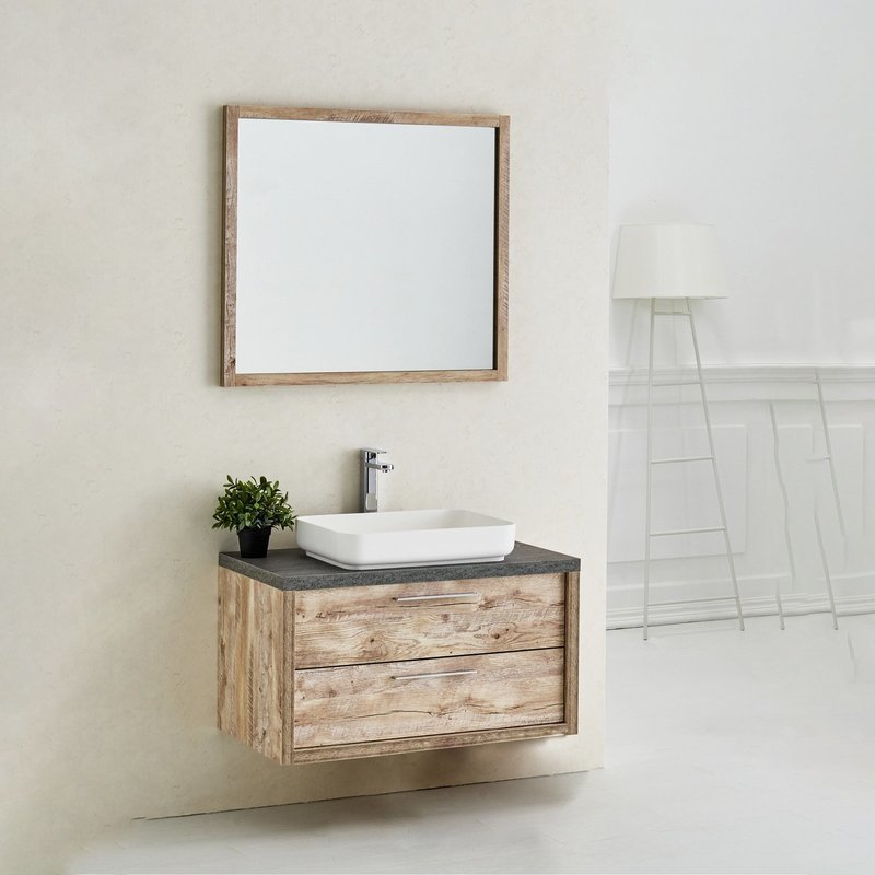 MEUBLE SALLE DE BAIN SUSPENDU ELEGANCE MATEIRA 900CHENE CLAIR