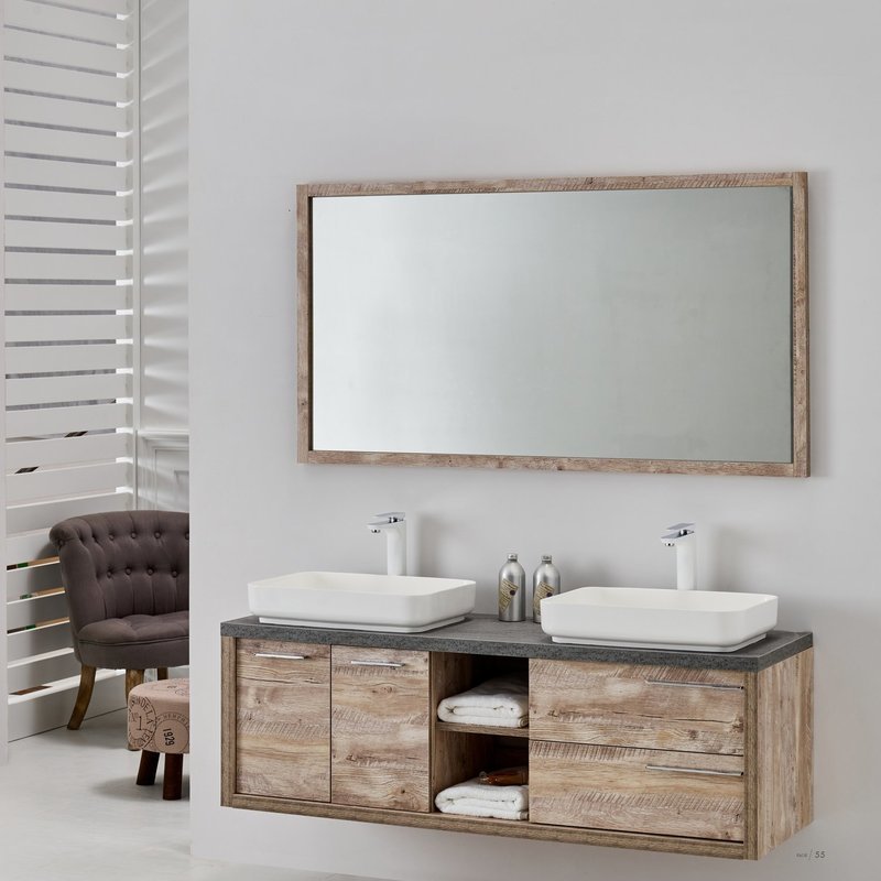 MEUBLE SALLE DE BAIN SUSPENDU ELEGANCE MATEIRA 1500 CHENE CLAIR