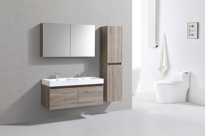 Meuble salle de bain motif bois