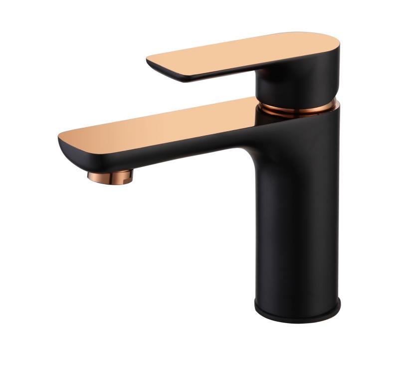 MITIGEUR TOSCA BLACK / ROSE GOLD LAVABO