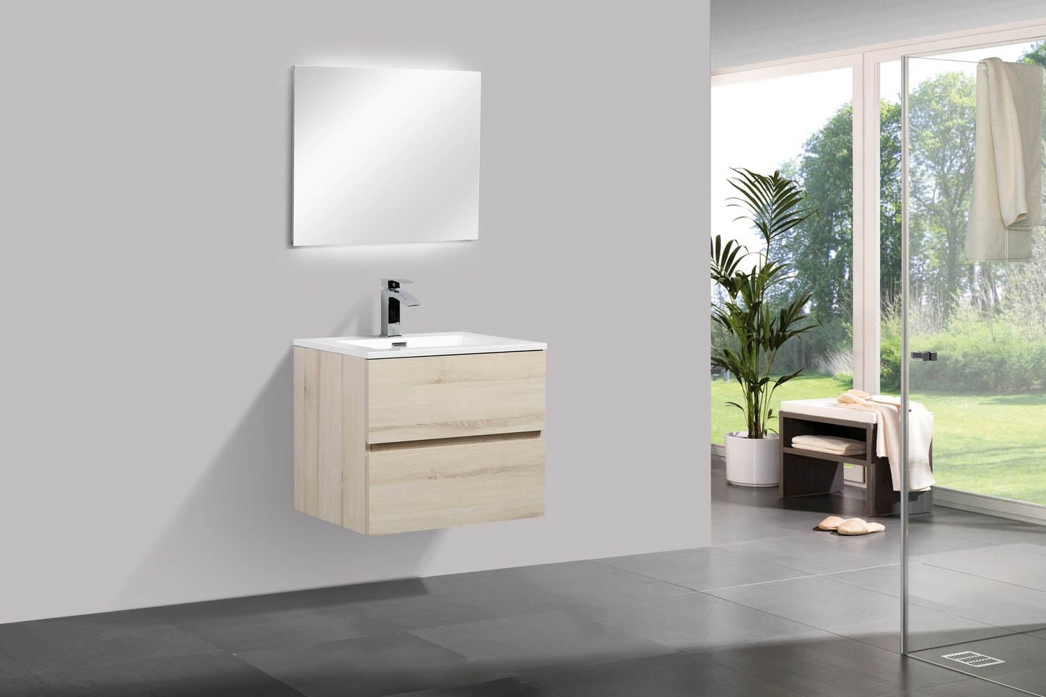 MEUBLE SALLE DE BAIN NEW ELITE ANGELA 600 CHENE CLAIR