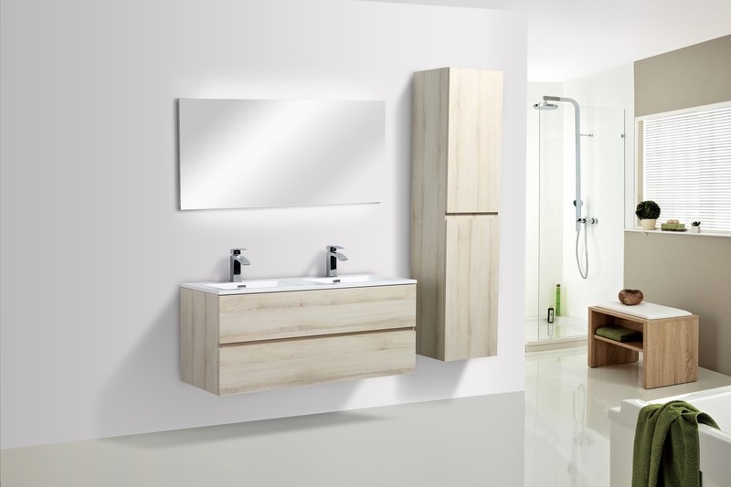 MEUBLE SALLE DE BAIN NEW ELITE ANGELA 1200 CHENE CLAIR double