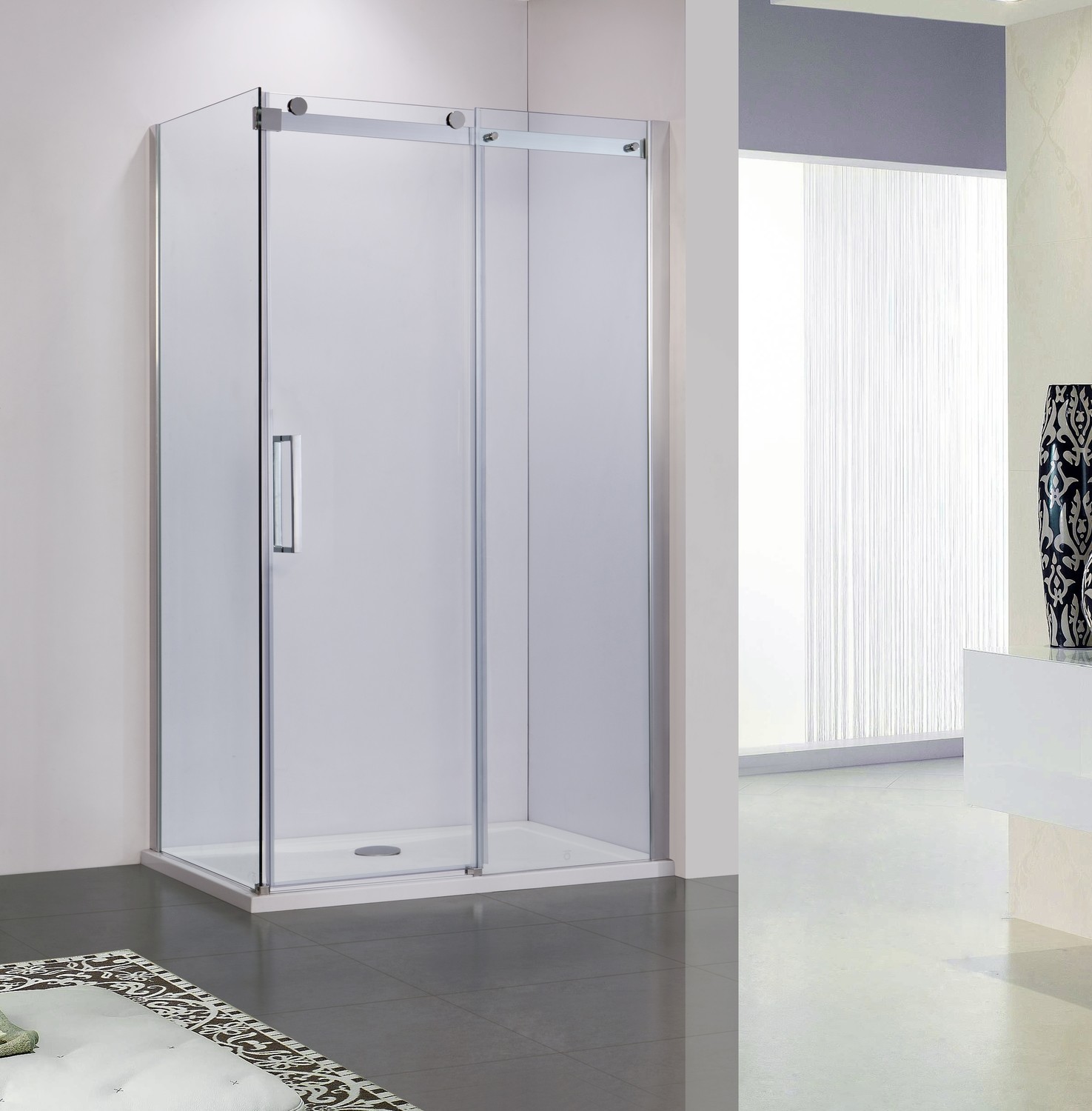 COIN DE DOUCHE PORTE COULISSANTE 8MM VITRA NEO-C1400 + SIDE 900X1400X2000MM