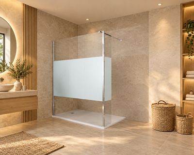 Paroi de douche Version d'angle ouverte avec panneau latéral pivotant