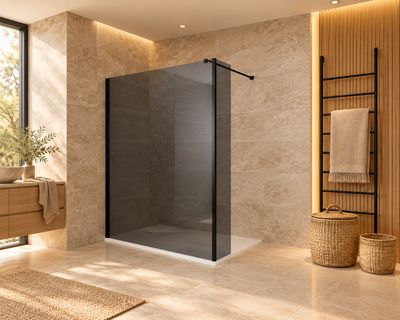 Paroi de douche Version d'angle ouverte avec panneau latéral fixe