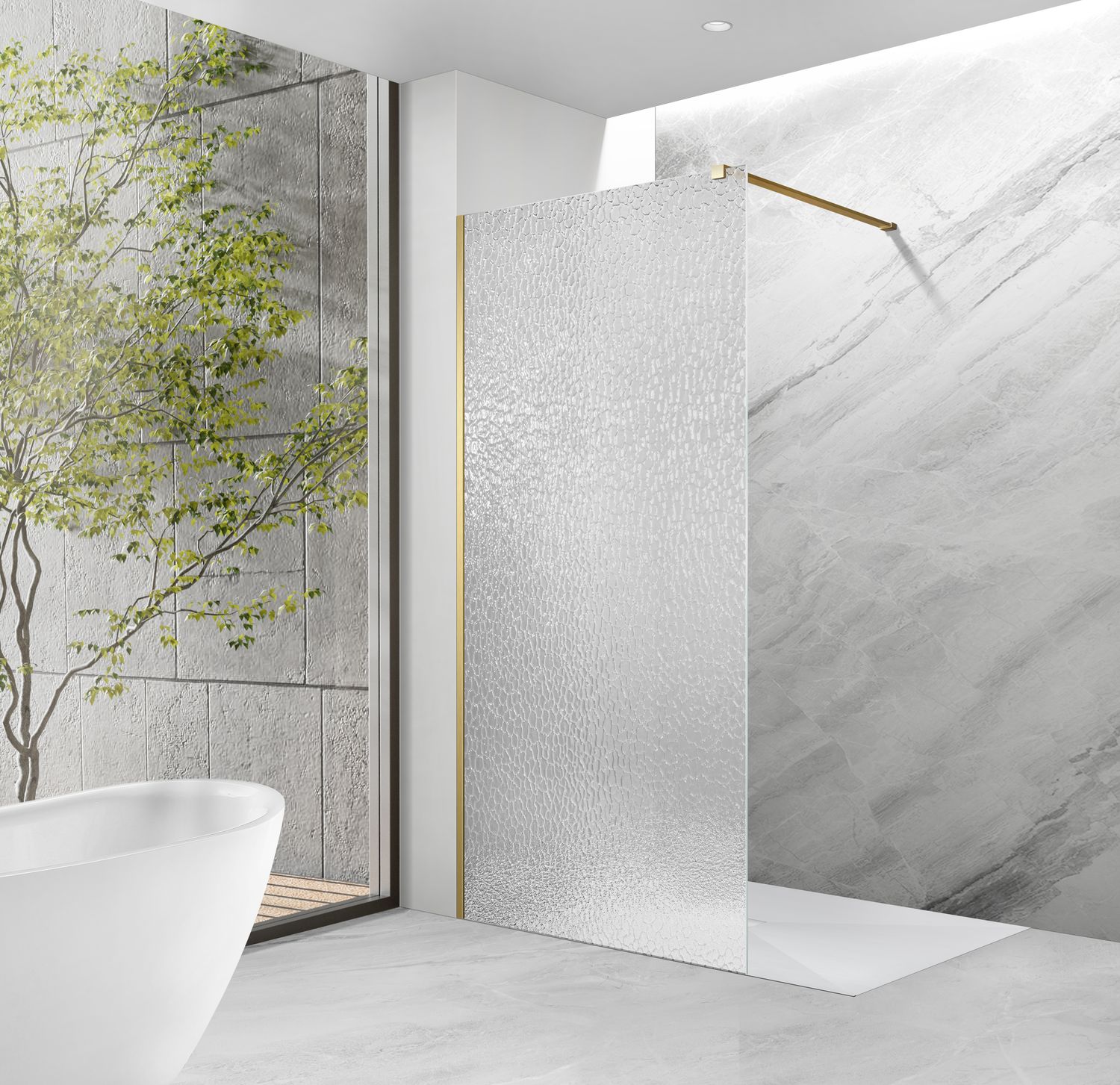 PAROI DE DOUCHE VERSION D'ANGLE OUVERTE 140CM GOLD SERIES 6140