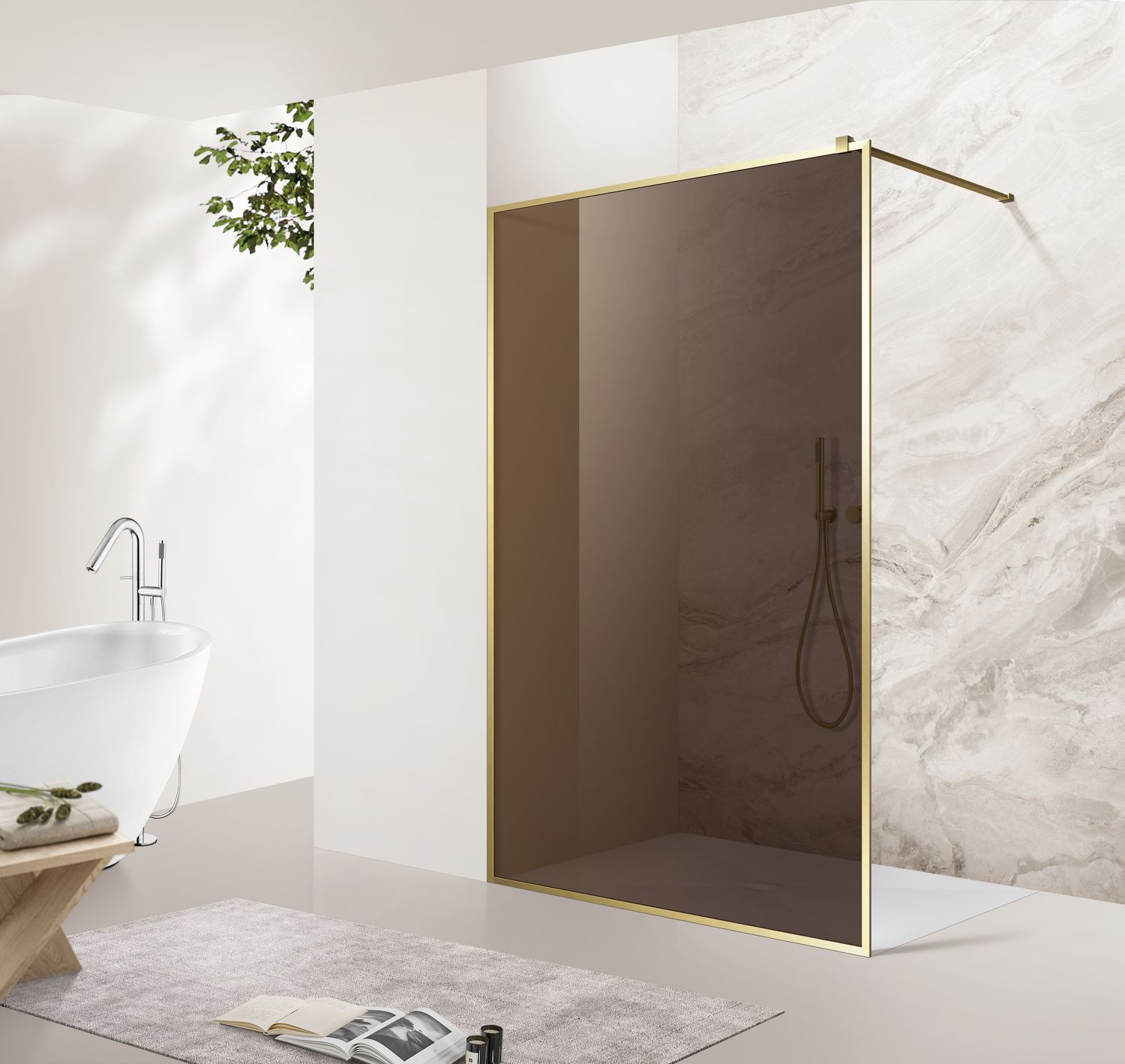PAROI DE DOUCHE VERSION D'ANGLE OUVERTE 120CM GOLD SERIES 7120