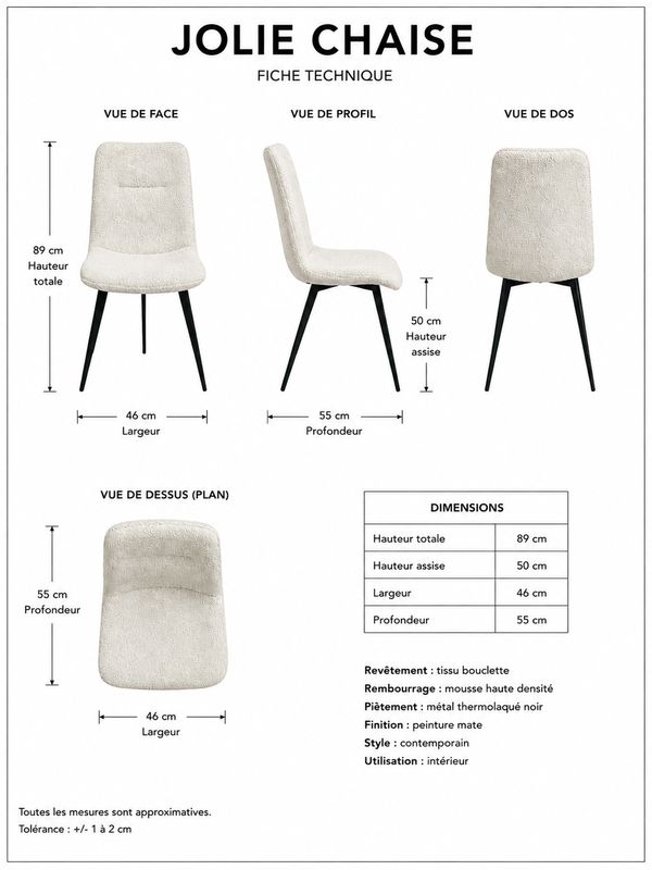 Chaise Jolie Gris - Réf:998-14