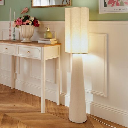 Lampadaire Blanca haut 124 cm beige 213724