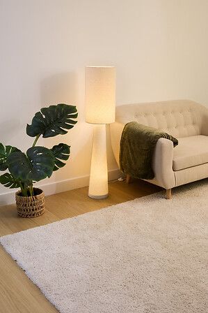 Lampadaire bouclette Solal haut 124 cm blanc 210362