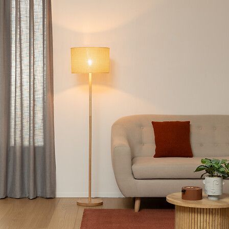 Lampadaire droit Della haut 149,5 cm bois naturel 186343