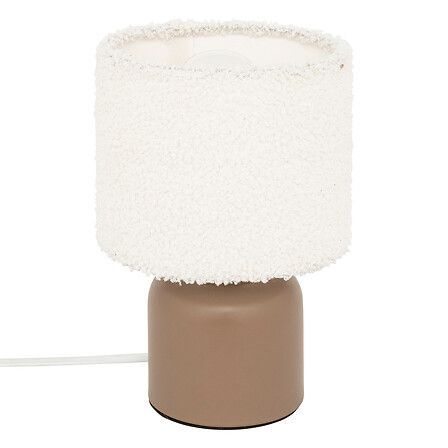 Lampe cylindre Bona haut 22 cm bouclette brun 202645B