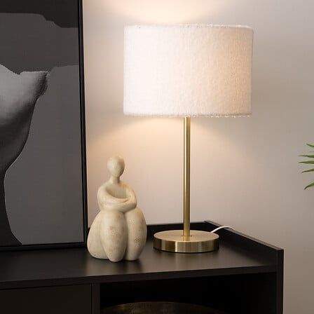 Lampe droite Tina haut 49 cm bouclette or 202673