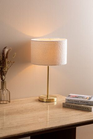 Lampe droite Tina haut 49 cm bouclette or 202673