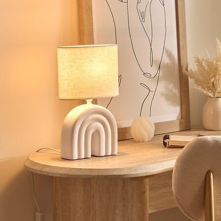 Lampe Gabin haut 32 cm blanc 210360