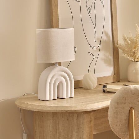 Lampe Gabin haut 32 cm blanc 210360