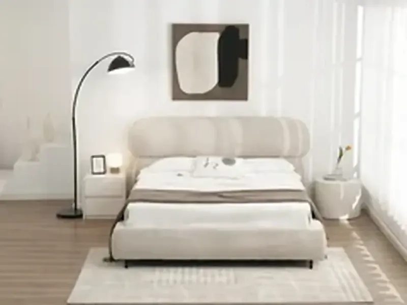 Lit avec sommier Gilda Beige 160/180 cm - Réf:998-04