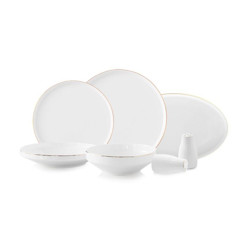 Set assiette Claire 27 pcs blanc-doré LDS-2702