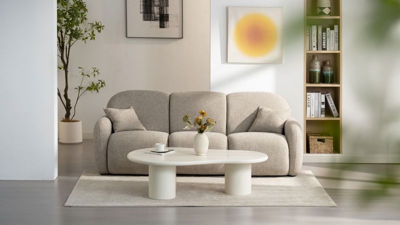 Table basse Stone 130 cm crème