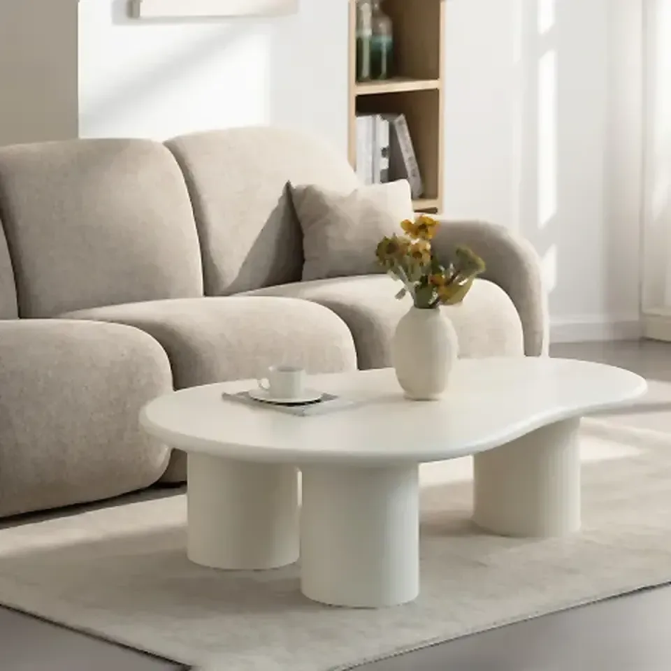 Table basse Stone 130 cm crème
