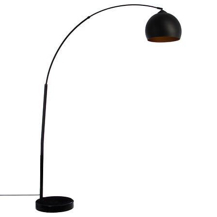 Lampadaire arc Hyto haut 177 cm métal et marbre noir 145221