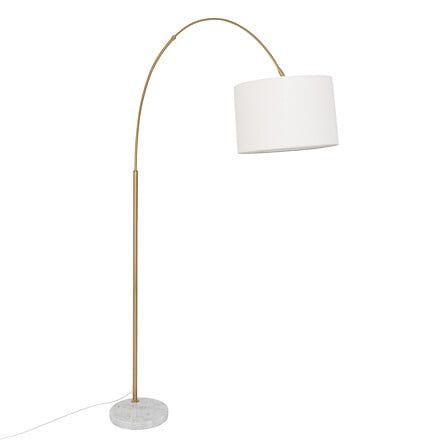 Lampadaire arc Tilio haut 195 cm métal doré 205951