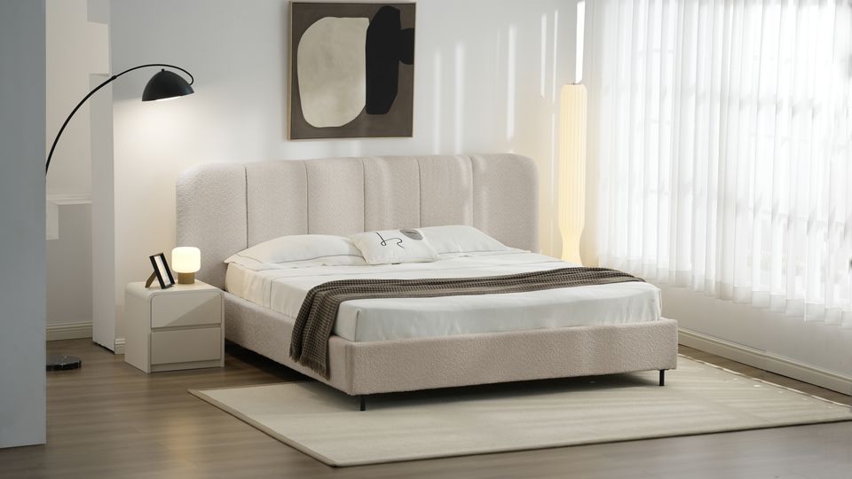 Lit avec sommier Flow Beige 160/180 cm - Réf:998-04