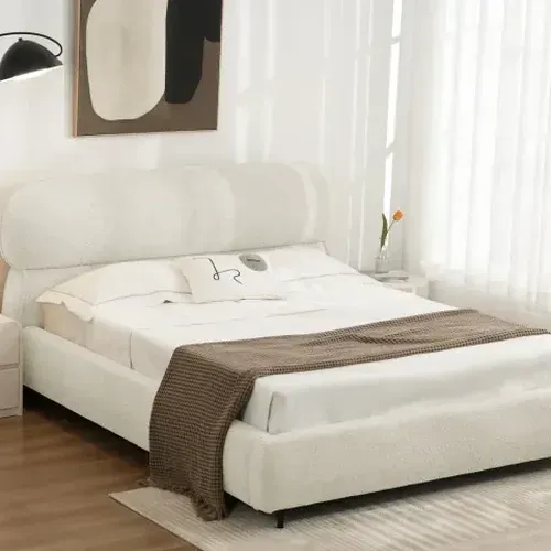 Lit avec sommier Gilda Blanc 160/180 cm - Réf:998-01