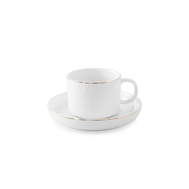 Set tasse Claire blanc doré 90ml 12 pcs | LDS-1204