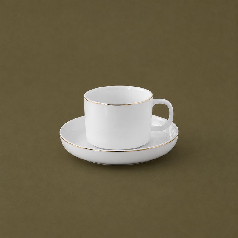Set tasse Claire blanc doré 90ml 12 pcs | LDS-1204