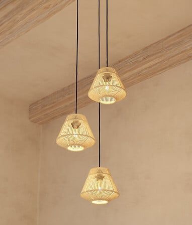 Suspension Jily 3 lampes en corde naturelle – Ø20 cm | 182476