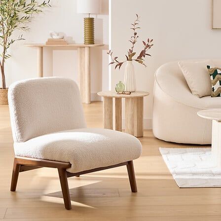 Fauteuil Liora en bouclette ivoire | 207356