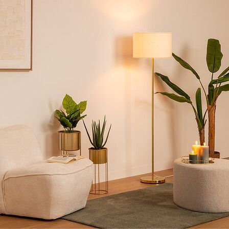 Lampadaire droit Boucle haut 150 cm or 202644
