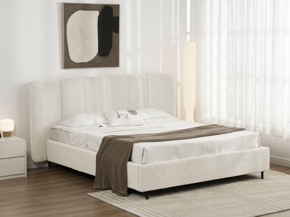 Lit avec sommier Flow Blanc 160/180 cm - Réf:998-01