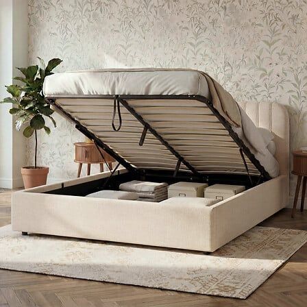 Lit coffre Cala avec sommier 160x200 cm – Beige 213179A