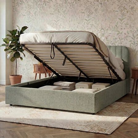 Lit coffre Cala avec sommier 160x200 cm – Vert kaki 213179B