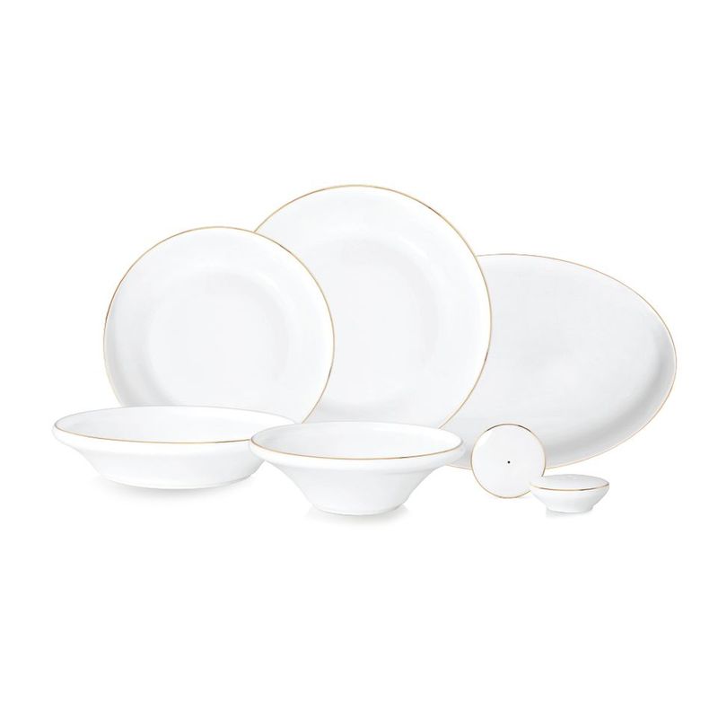 Set assiette Perla 27 pcs blanc-doré LDS-2706