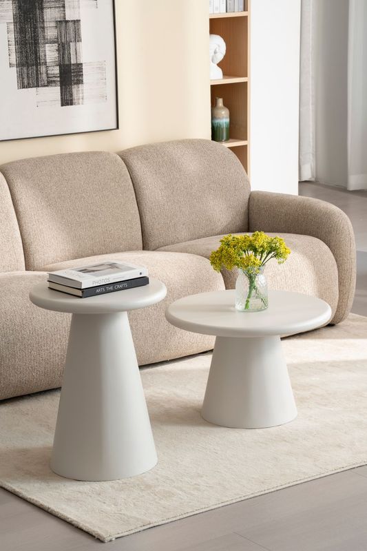 Table basse 60 cm/ table d'appoint 45cm Vanessa crème - Réf: Vanessa  PT11M