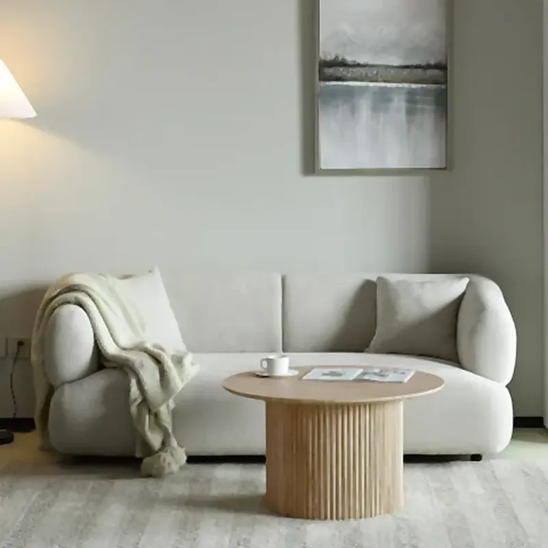 Table basse ronde Arch 80 cm Travertin - Réf: Arch800 N31