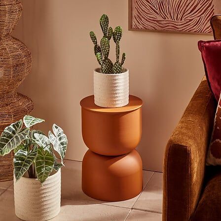 Table d’appoint Palomba en métal ocre – Ø31 cm | 213058B