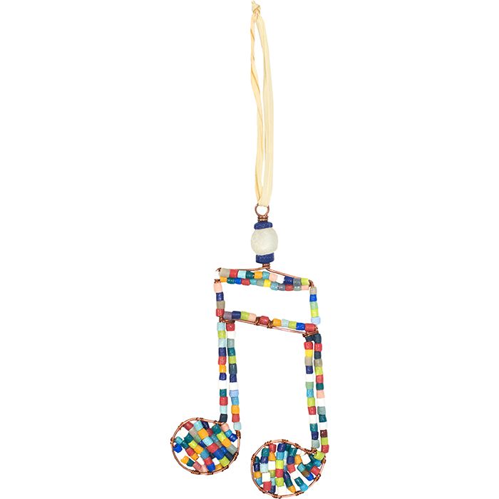 Beaded Double Musical Note Ornament