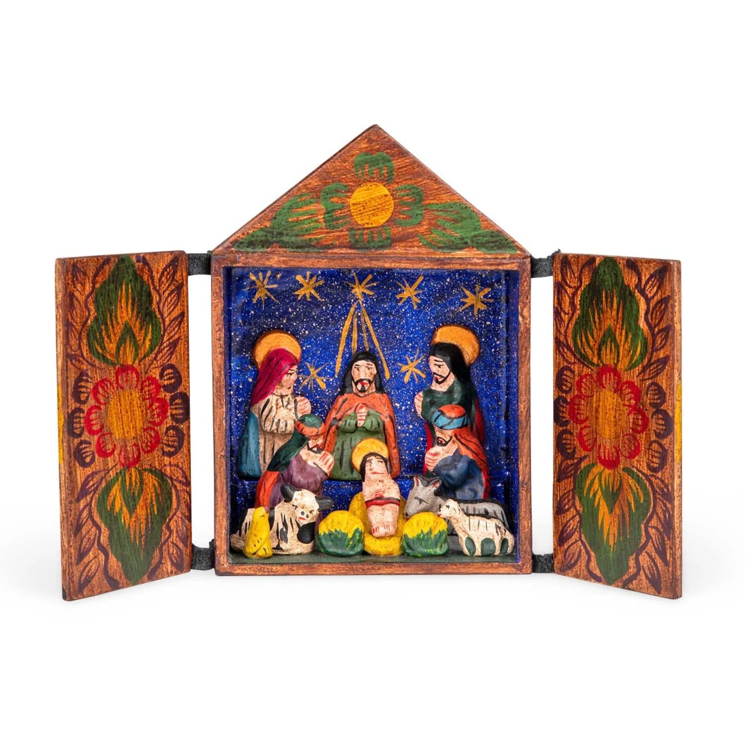 Colorful Retablo Nativity Scene