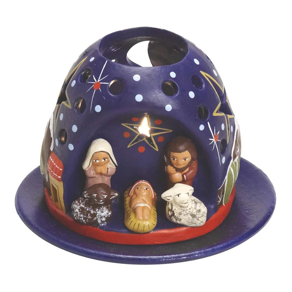 Mountain Scene Nativity Candleholder
