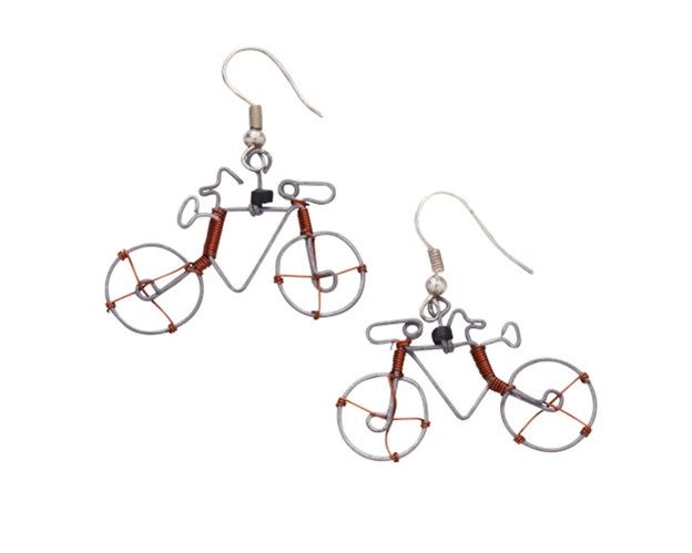 Wire Bicycle Earrings