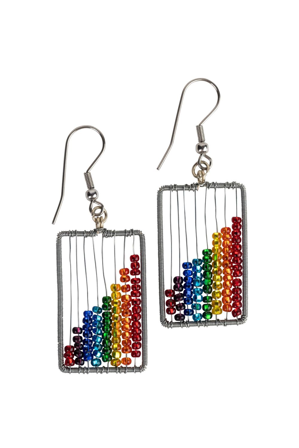 Beaded Rainbow Earrings